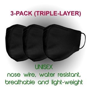 😷 3 Face Masks 3 Layers, Nose Wire, Breathable 😷